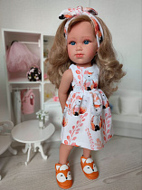 Трикотажное платье Лисичка для куклы LLorens, 42 см