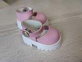Туфли с застежкой - кнопка, куклам Паола Рейна (розовые) 5 на 3 см