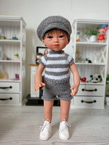 Костюм с шортами для куклы мальчика 30-35 см