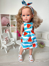 Трикотажное платье Арбузик для куклы LLorens, 42 см