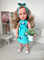 Летнее платье с повязкой для куклы LLorens, 42 см