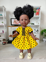 Желтое платье в горошек для кукол Marina&Pau Petit Soleil, 30 см