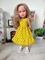 Платье в горох для куклы Llorens 42 см