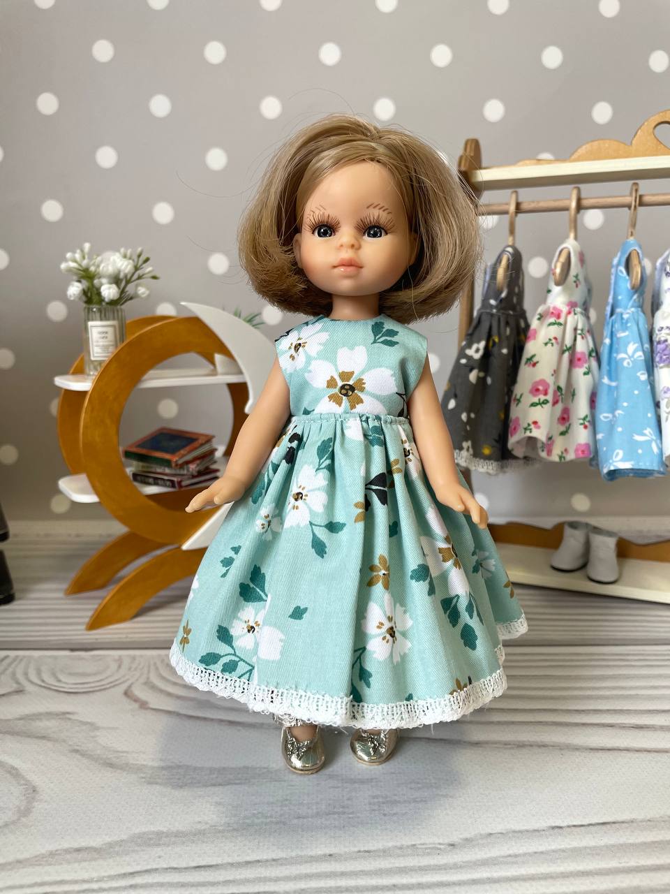 Цветочное платье для куклы Mini Paola Reina, 21 см Paola Reina HM-KS-1002 #Tiptovara#