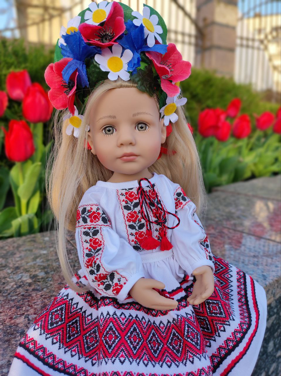 Украинский комплект одежды - вышиванка, юбка и венок для куклы Gotz Little Kidz 36 см Gotz HM-TG-1125 #Tiptovara#
