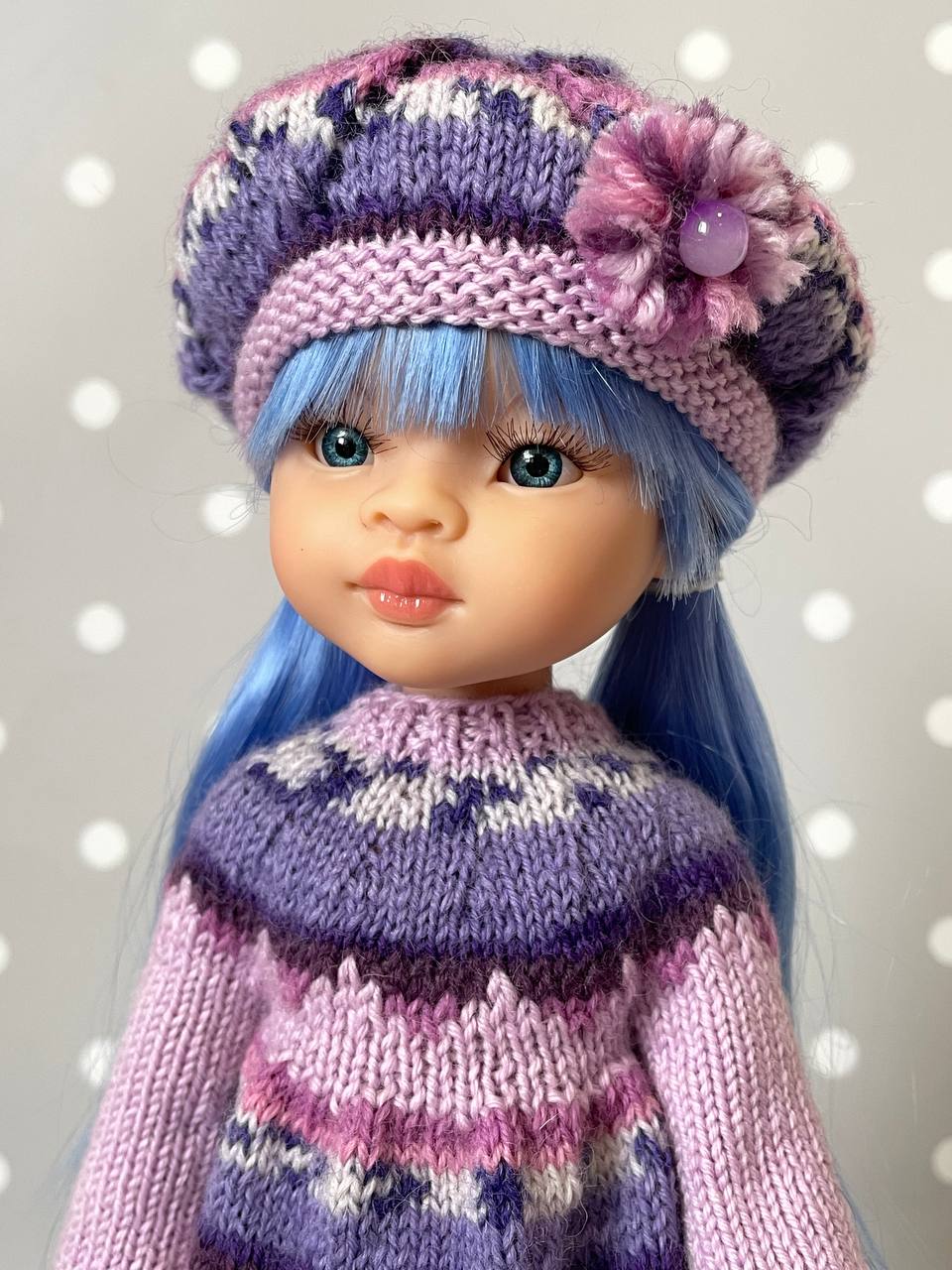 Жаккард спицами - Малинка костюм для кукол Paola Reina, 32 см Paola Reina HM-PO-1004 #Tiptovara#