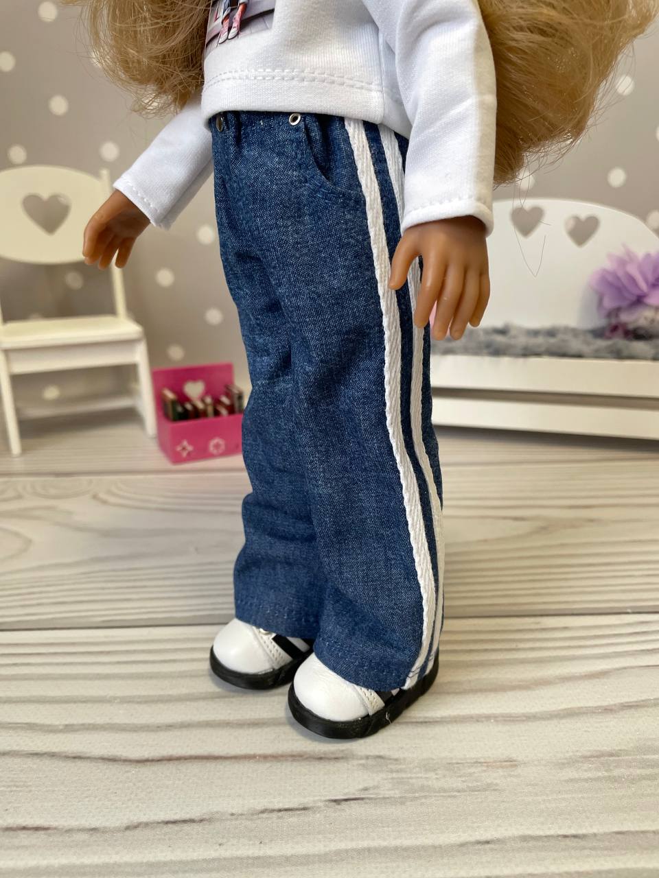 Джинсы с лампасами для кукол Paola Reina 32 см Paola Reina HM-GL-1070 #Tiptovara#