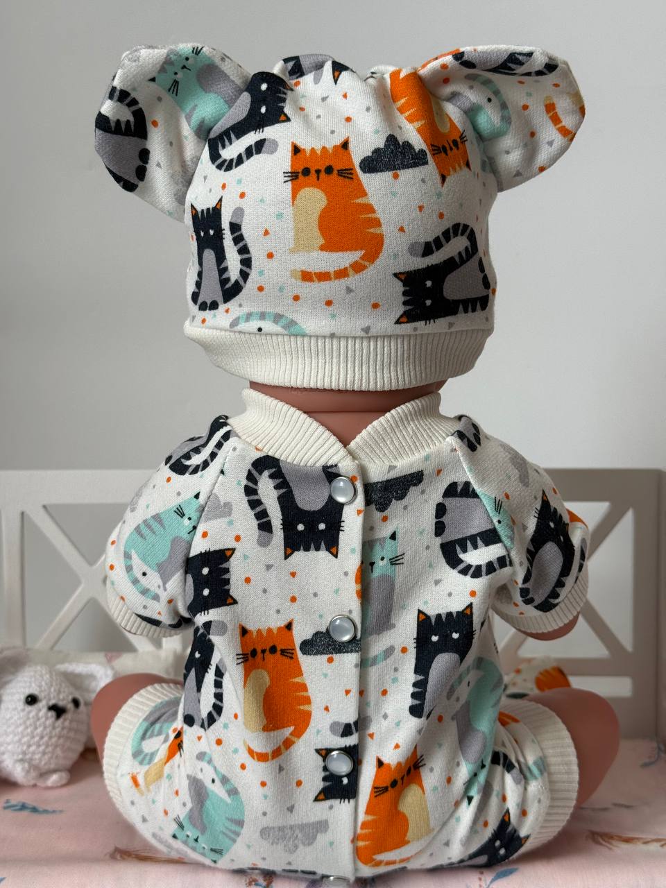 Костюм "Котики" для пупсов 40-45 см (Paola Reina ,Llorens, Antonio Juan, Baby Born и др.) Llorens HM-VV-1067 #Tiptovara#