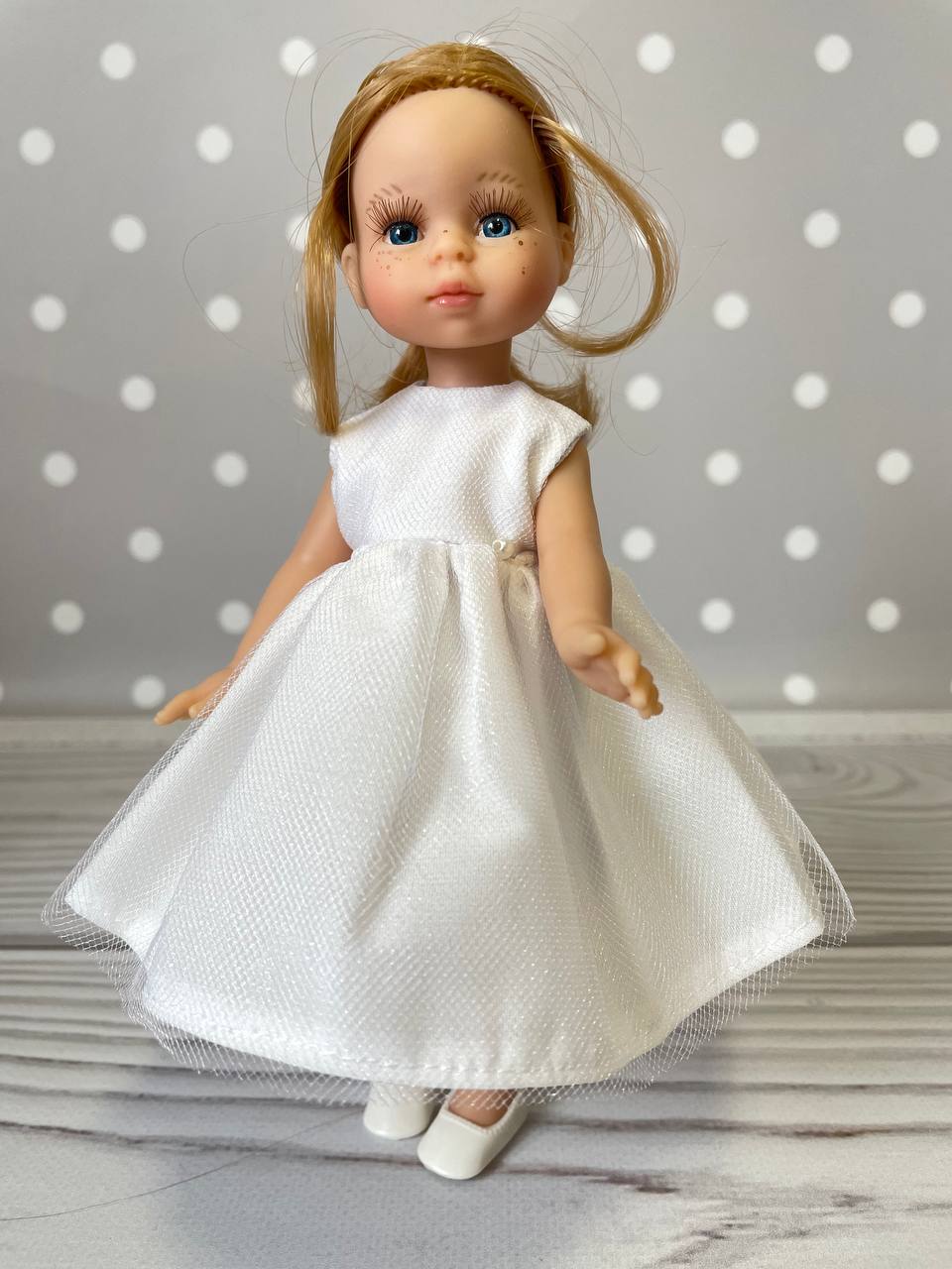 Белое платье для куклы Mini Paola Reina 21 см, Luci Berjuan 22 см Paola Reina HM-KS-1023 #Tiptovara#