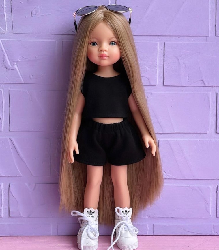 Костюм черный топ и шорты для кукол Paola Reina, 32 см  HM-KA-10031 #Tiptovara#
