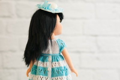 Одежда для кукол Paola Reina 32 см - голубое платье с шляпкой Paola Reina HM-EK-2 #Tiptovara#