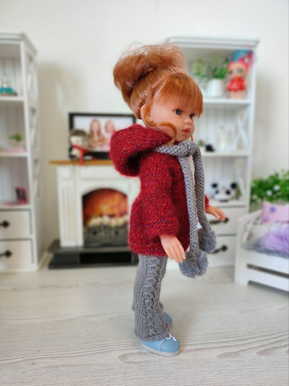 Серо-красный костюмчик Handmade для кукол Paola Reina, 32 см Paola Reina HM-KI-1009 #Tiptovara#