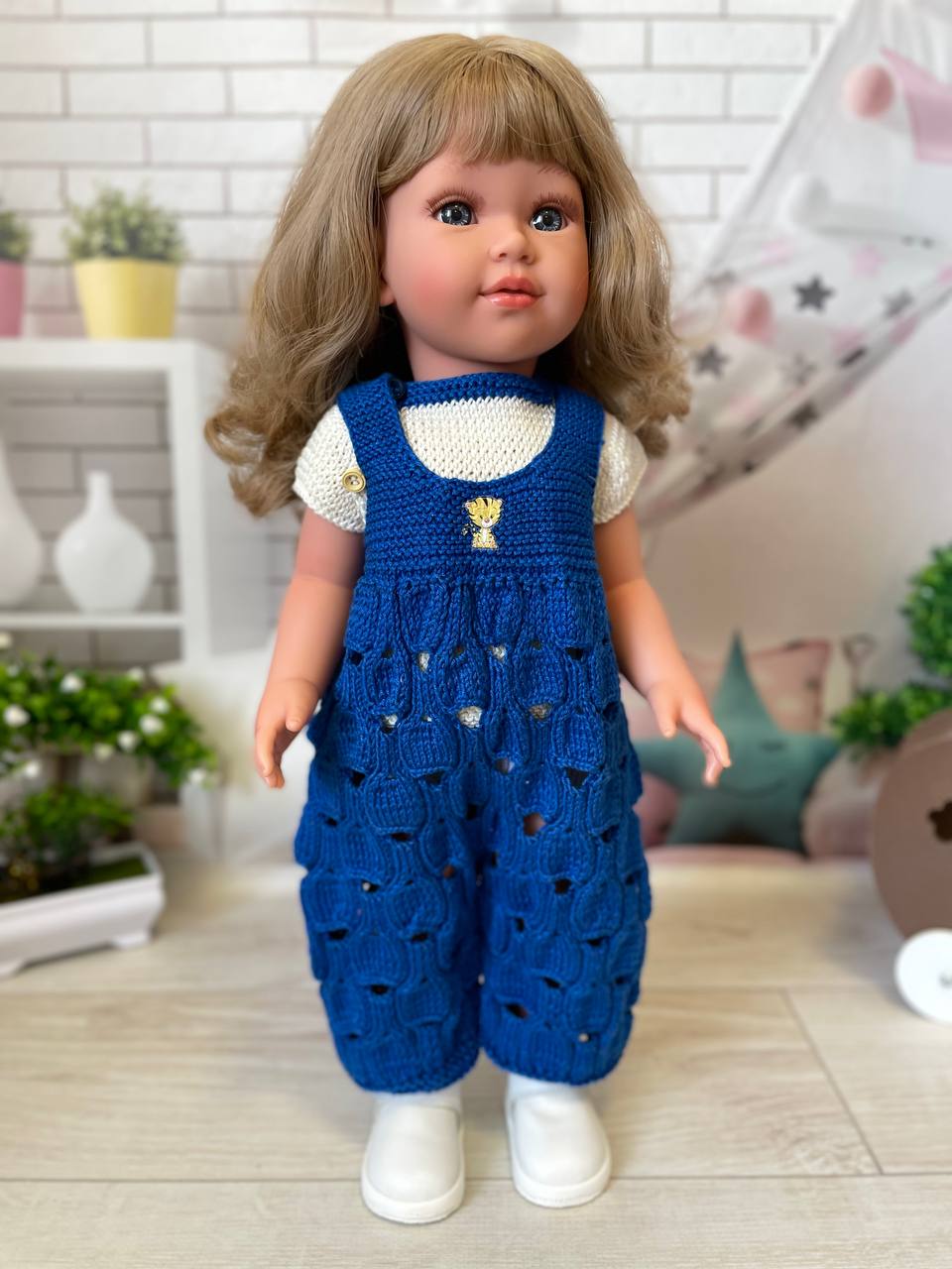 Вязаный комплект тройка - одежда для куклы Vestida de Azul 45 см Gotz 50 см Vestida de azul HM-IS-1004 #Tiptovara#