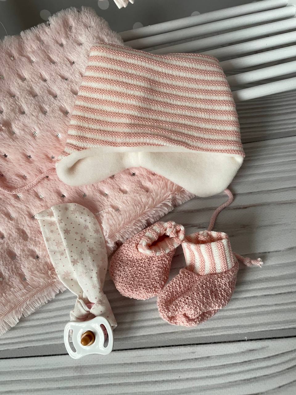 Нежный комплект одежды Pink с пледом для пупса Nines d'onil 40 cm  B-40-3 #Tiptovara#