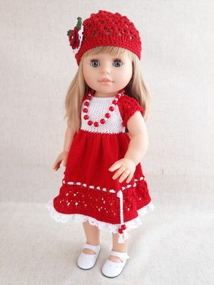 Красное платье для кукол Handmade, 44 см Paola Reina HM-EK-44 #Tiptovara#
