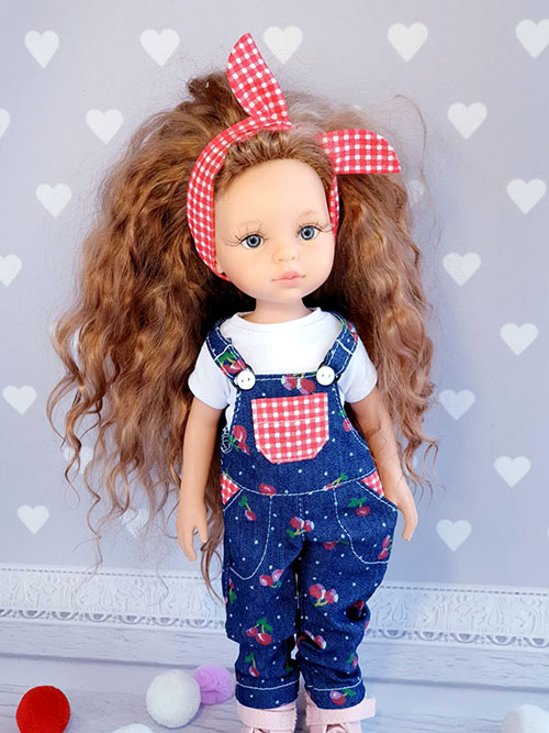 Комбинезон для куклы Paola Reina с повязкой и футболка, 32 см Paola Reina HM-SL-1046 #Tiptovara#