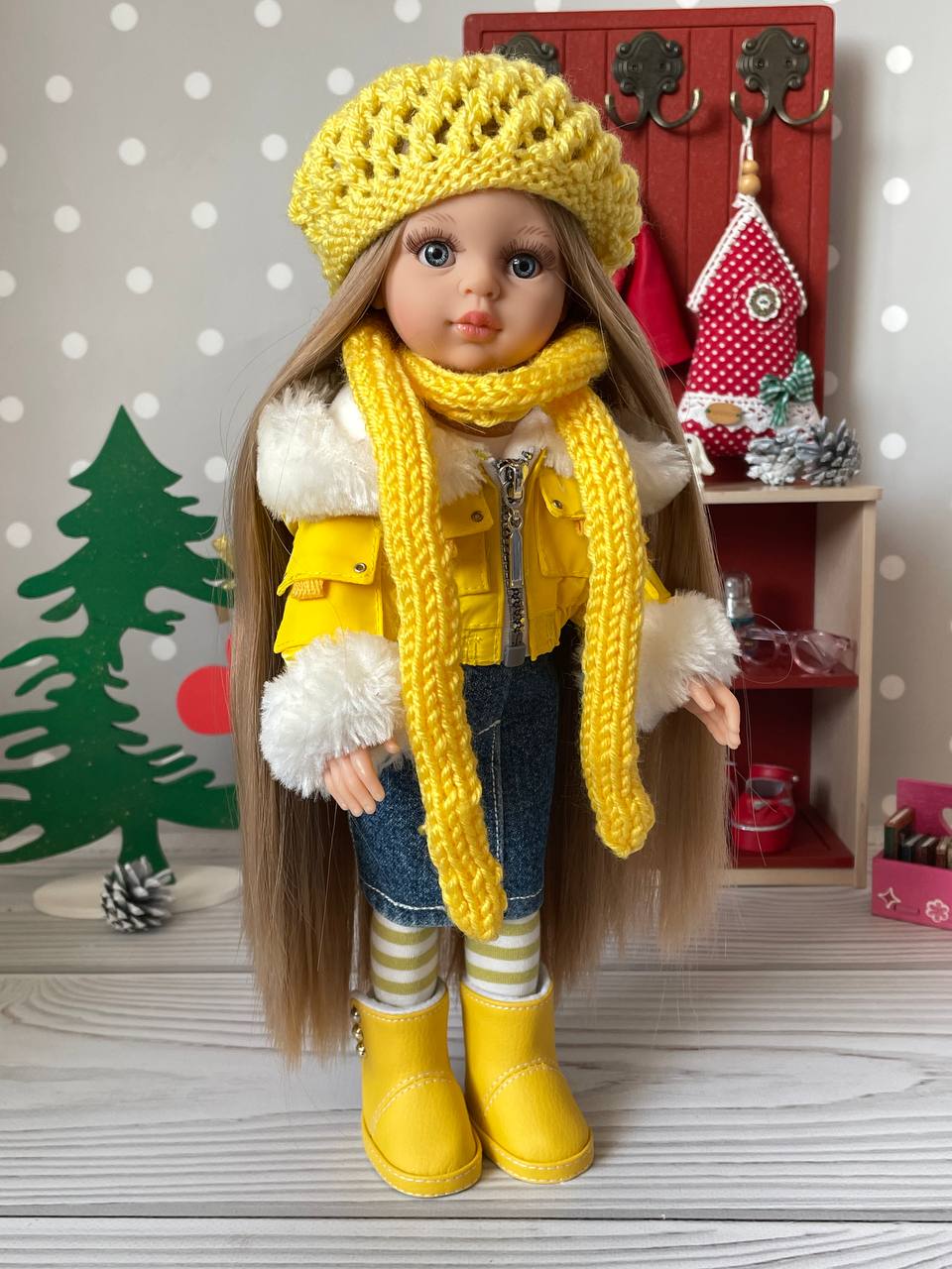 Куртка пуховик для куклы Паола Рейна желтая Paola Reina HM-GL-1073 #Tiptovara#