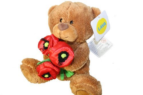 Медвежонок мягкая игрушка Сэмми с маками (без звука)Lava LA8733G #Tiptovara#
