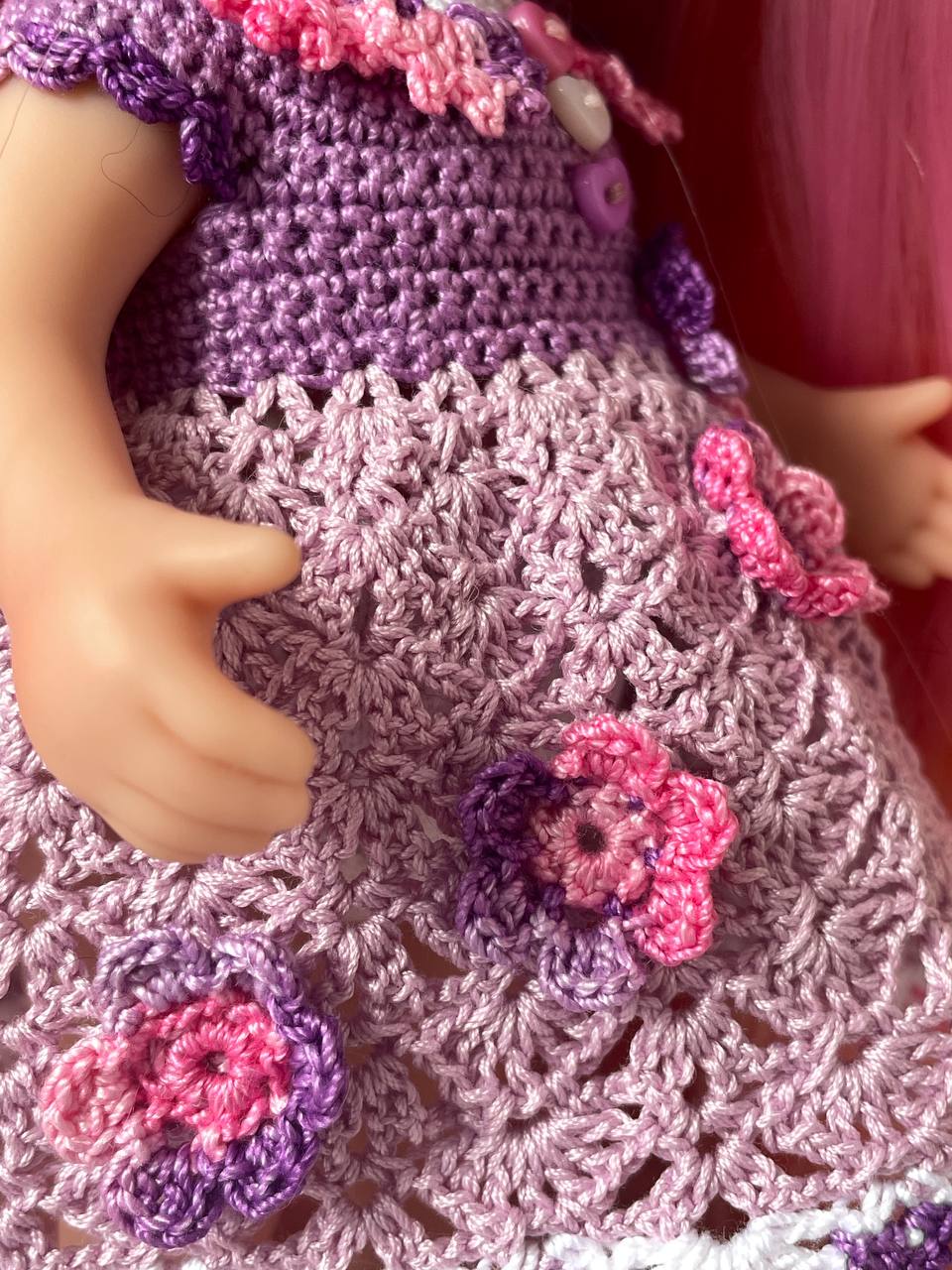 Вязаное платье Роза для куклы little Mia Nines d'Onil 23 см Nines HM-PO-1051 #Tiptovara#