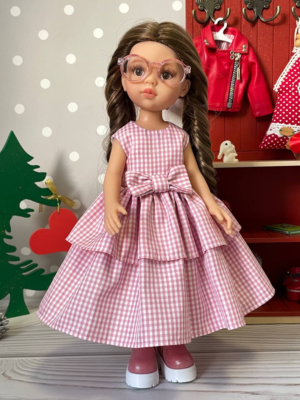 Длинное платье Роза для куклы Паола Рейна 32 см Paola Reina HM-KS-1042 #Tiptovara#