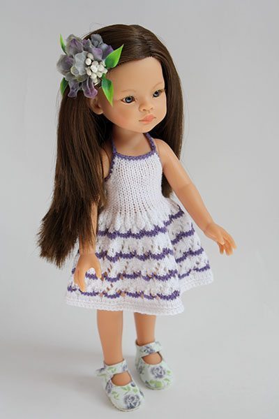Paola Reina 14766-violet Винил кукла-голышка