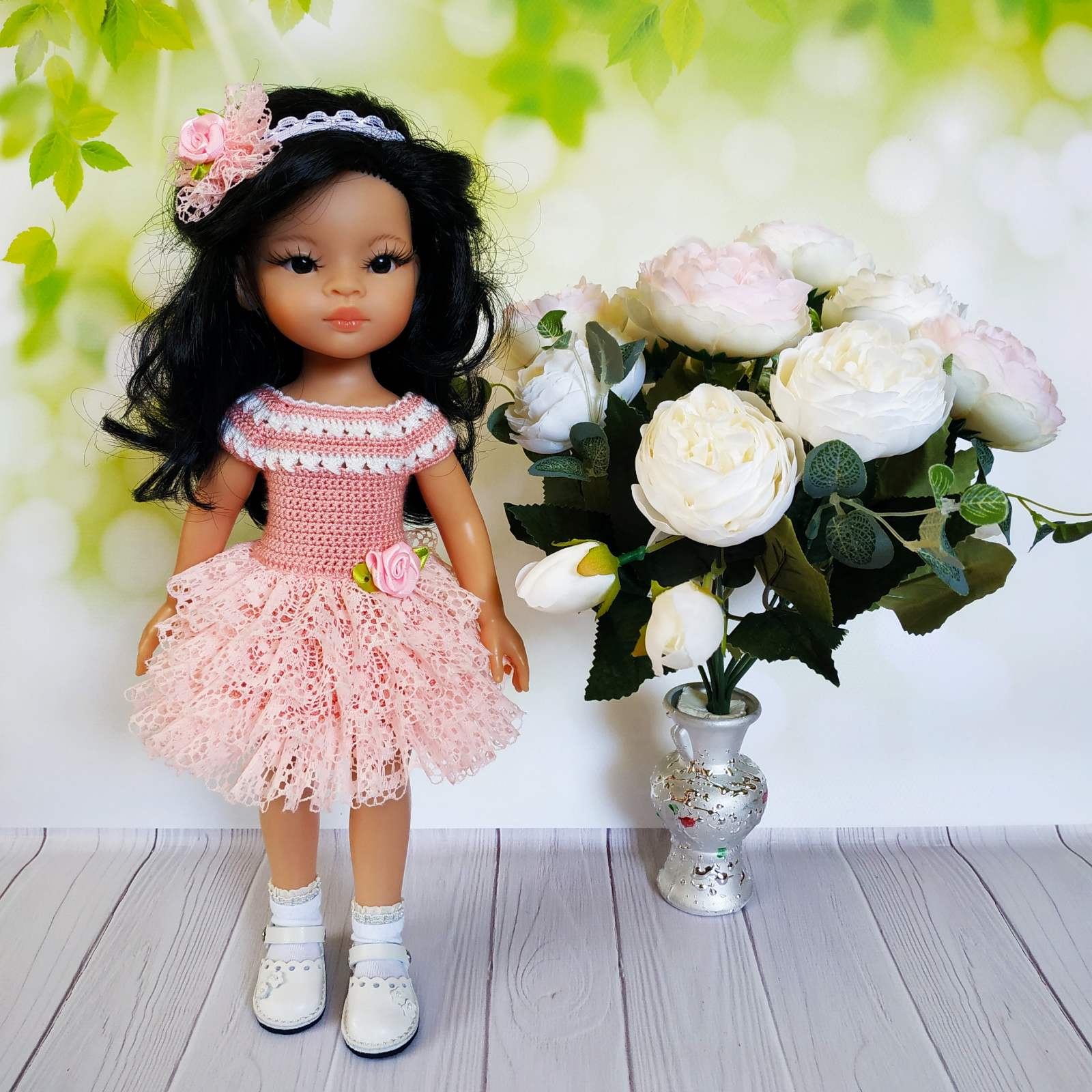 Платье Персик - одежда для куклы Паола Рейна, 32 см Paola Reina HM-TV-1024 #Tiptovara#