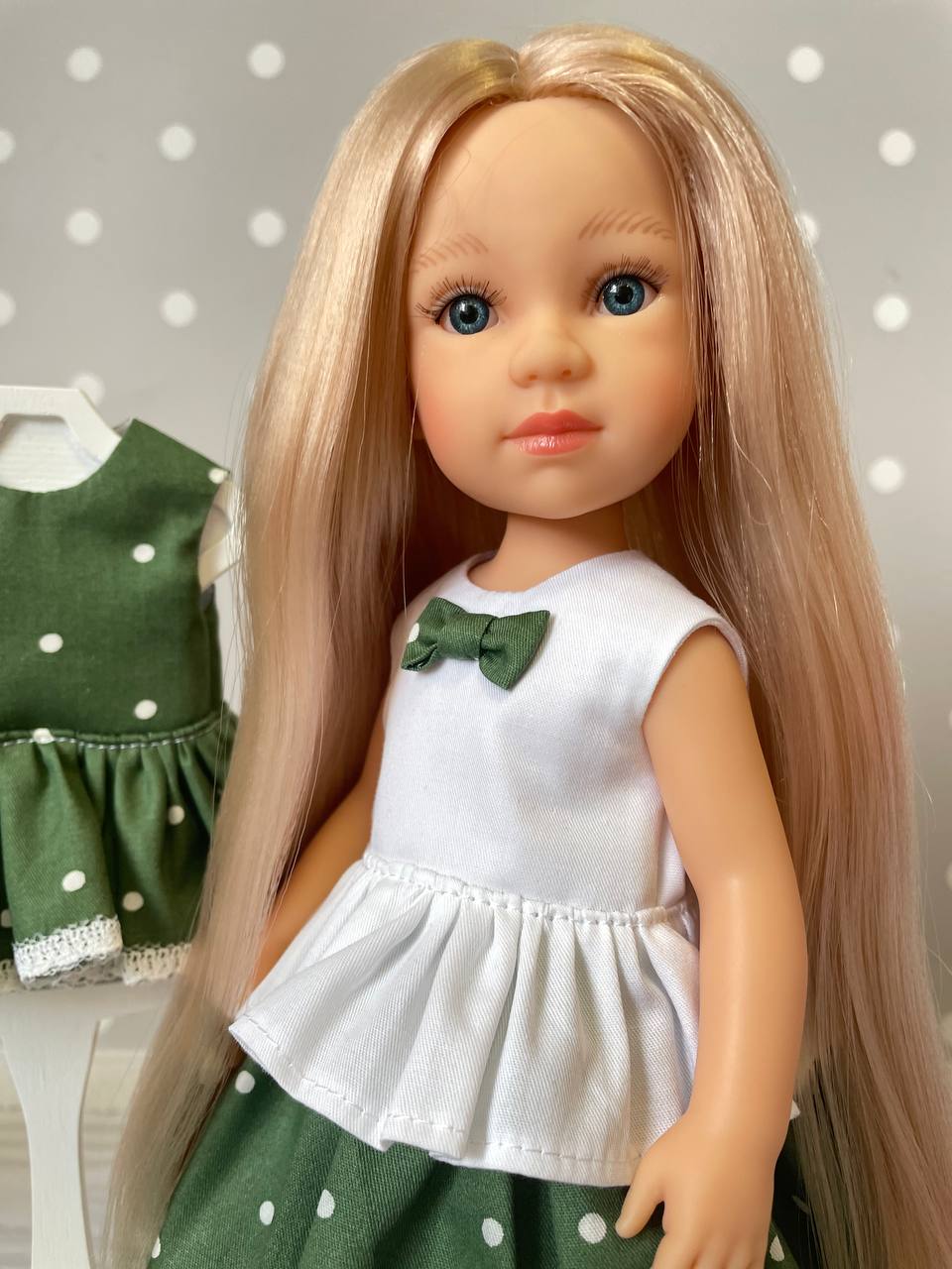 Комплект в горошек (4 предмета) для кукол Paola Reina 32 см и похожих Paola Reina HM-KS-1087 #Tiptovara#