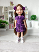 Вязаное платье фиолетовое Handmade для кукол Paola Reina, 32 см