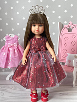 Красное платье из парчи для куклы Paola Reina / Catalina Dolls, 32 см