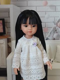 Белое платье с рукавом для куклы Paola Reina, 32 см Paola Reina HM-SL-1137 #Tiptovara#