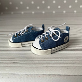 Джинсовые кеды Конверс на шнурках для куклы Лотта Готц, 36 см