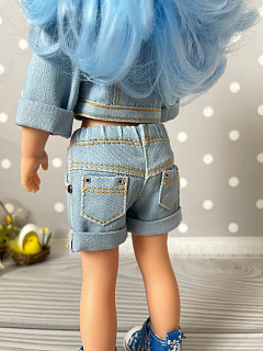Набор джинсовый - курточка, шорты, топ для куклы Paola Reina, 32 см Paola Reina HM-GL-1083 #Tiptovara#