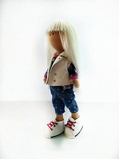 Текстильная кукла авторская Надя блондинка, 36 см  Nata-1 #Tiptovara#