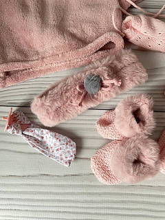 Теплый комплект одежды Girl с пледом для пупса Nines d'onil 40 cm Nines B-40-4 #Tiptovara#