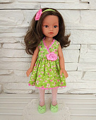 Салатовое платье с розочкой для куклы Paola Reina