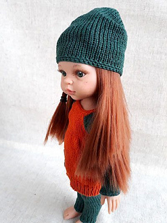 Осенний наряд для куклы Паола Рейна 32 см - вязанный комплект зеленого цвета Paola Reina EK-zima1 #Tiptovara#