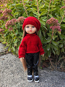 Свитер и шапка Red для кукол Паола Рейна 32 см
