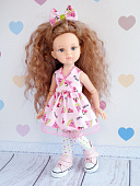 Платье Арбуз для кукол Паола Рейна 32 см (с заколкой и чулками)
