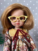 Очки для куклы Paola Reina желтые, овальные