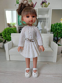 Вязаное белое платье для куклы Emily Antonio Juan, 32 см