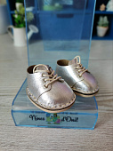 Кожаные ботинки серебро для куклы Mia Nines d'Onil, 30 см