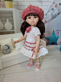 Платье для куклы Paola Reina малинка с беретом Handmade, 32 см