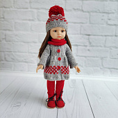 Костюм Red&Grey - одежда куклам Паола Рейна 32 см