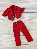 Handmade красный костюм катон со штанами и жилеткой