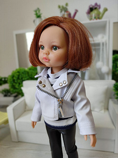 Кожаная куртка косуха белая для кукол Paola Reina Paola Reina HM-GL-1006 #Tiptovara#