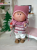 Шарнирная кукла мальчик блондин Mia Nines d'Onil в зимней одежде, 30 см