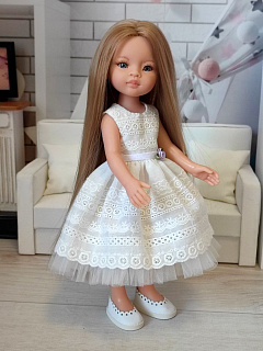 Нежное белое платье для куклы Paola Reina, 32 см Paola Reina HM-SL-1136 #Tiptovara#
