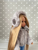 Меховые наушники для куклы Паола Рейна, 32 см (серые)