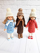 Пальто для куклы Paola Reina в наборе с шапкой и шарфиком, 32 см