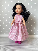 Платье куклам Паола Рейна розовое в клеточку
